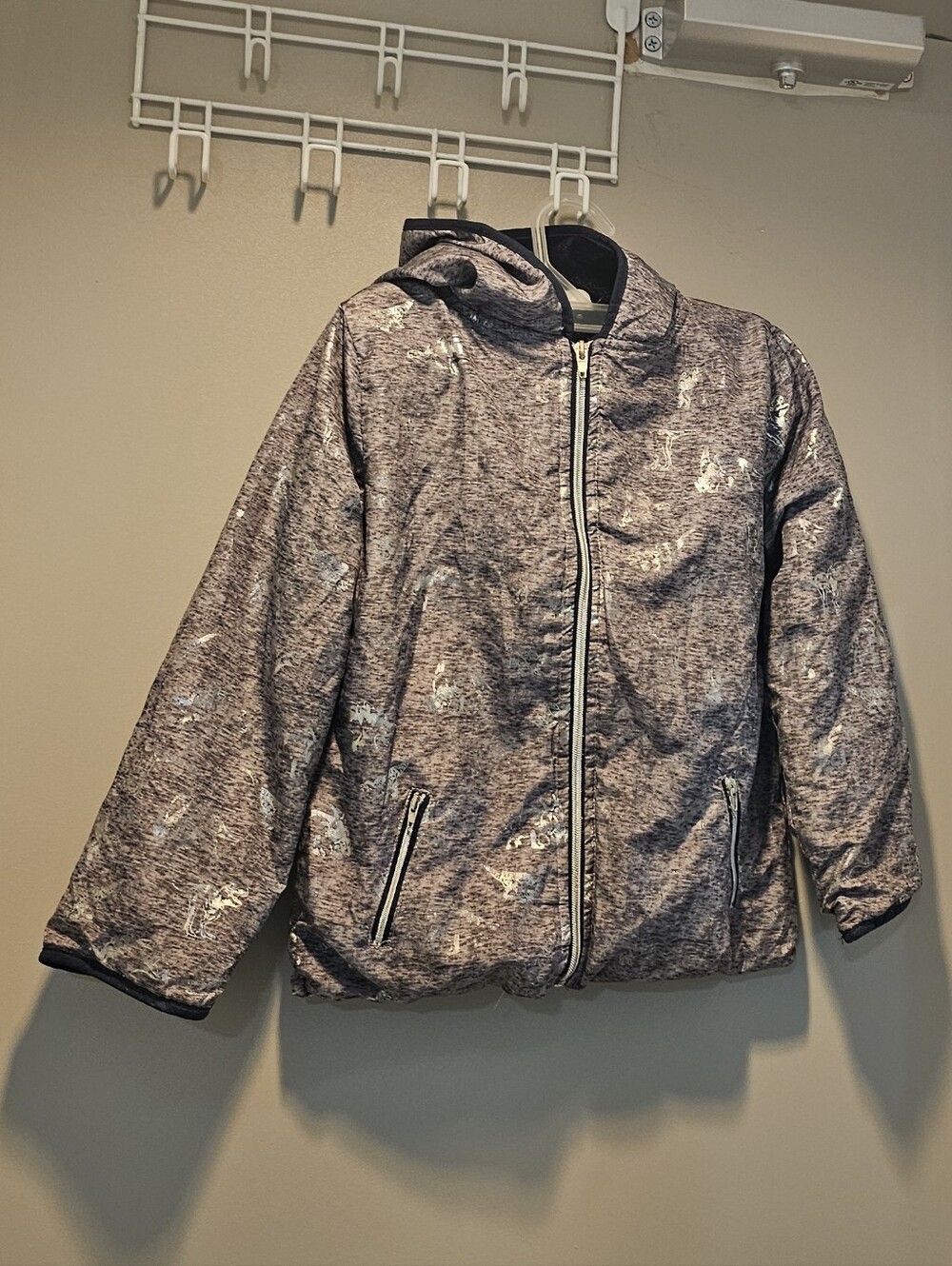 Kids' Gray Hooded Winter Jacket - Lightweight Insulated Coat